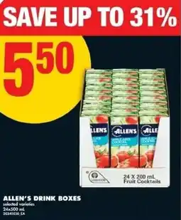 No Frills Allen's drink boxes offer