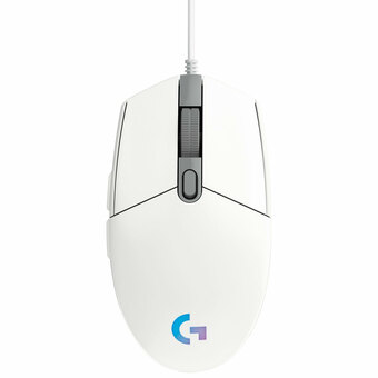 Best Buy Logitech G203 Lightsync 8000 DPI Optical Gaming Mouse - White offer