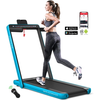 Best Buy WINGOMART WT-Pro Folding Under Desk Treadmill & Walking pad Folding Walking Jogging Machine with a built-in Heart Rate sensor offer