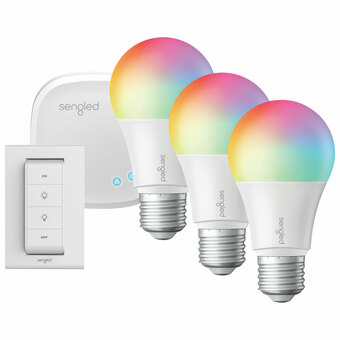 Best Buy Sengled A19 Smart LED Light Bulb Starter Kit - 3 Pack - Multi-Colour offer