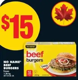No Frills No name beef burgers offer