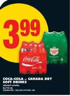 No Frills Coca-cola or canada dry soft drinks offer