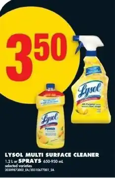 No Frills Lysol multi surface cleaner or sprays offer