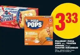No Frills Pillsbury pizza pops toaster strudel or toaster scrambles offer