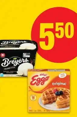 No Frills Breyers creamery style ice cream or eggo waffles offer