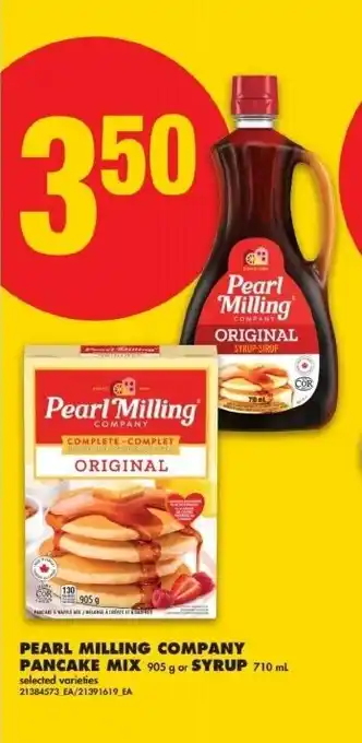 No Frills Pearl milling company pancake mix or syrup offer