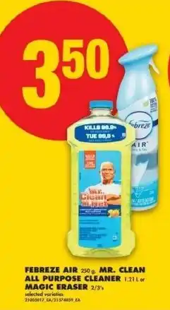No Frills Febreze air. mr. clean all purpose cleaner or magic eraser offer