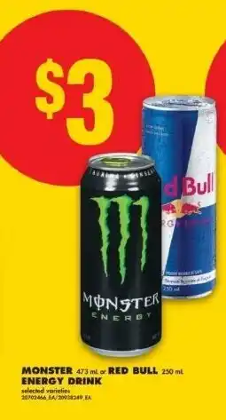 No Frills Monster energy or red bull energy drink offer