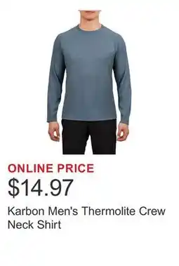 Costco Karbon Men's Thermolite Crew Neck Shirt offer