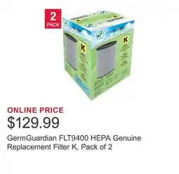 Costco GermGuardian FLT9400 HEPA Genuine Replacement Filter K, Pack of 2 offer