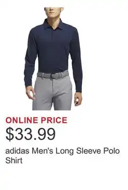 Costco adidas Men's Long Sleeve Polo Shirt offer