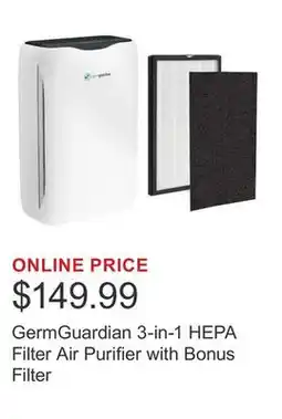 Costco GermGuardian 3-in-1 HEPA Filter Air Purifier with Bonus Filter offer