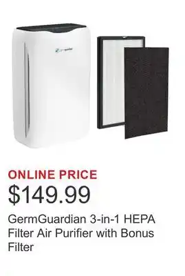 Costco GermGuardian 3-in-1 HEPA Filter Air Purifier with Bonus Filter offer
