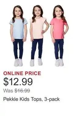 Costco Pekkle Kids Tops, 3-pack offer