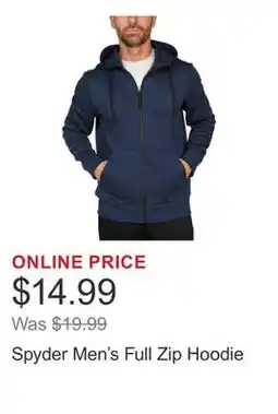 Costco Spyder Men's Full Zip Hoodie offer
