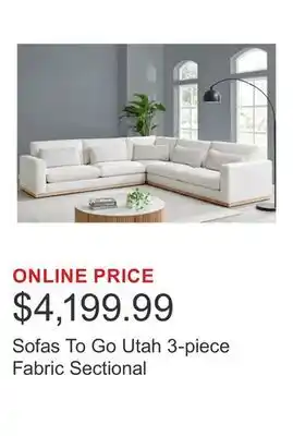 Costco Sofas To Go Utah 3-piece Fabric Sectional offer