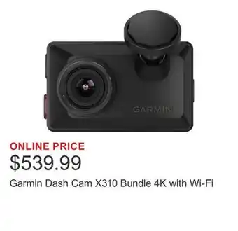 Costco Garmin Dash Cam X310 Bundle 4K with Wi-Fi offer