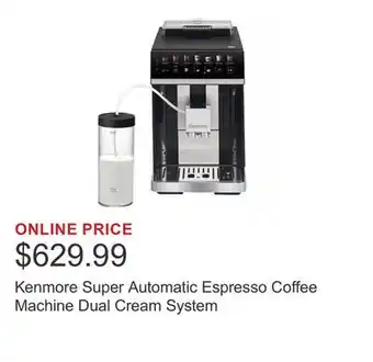 Costco Kenmore Super Automatic Espresso Coffee Machine Dual Cream System offer