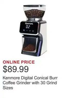 Costco Kenmore Digital Conical Burr Coffee Grinder with 30 Grind Sizes offer