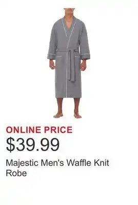 Costco Majestic Men's Waffle Knit Robe offer