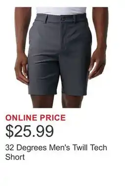 Costco 32 Degrees Men's Twill Tech Short offer