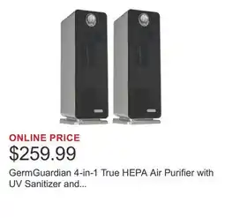 Costco GermGuardian 4-in-1 True HEPA Air Purifier with UV Sanitizer and Odor Reduction, 2-pack offer