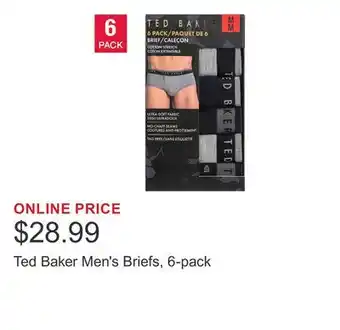 Costco Ted Baker Men's Briefs, 6-pack offer