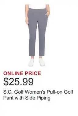 Costco S.C. Golf Women's Pull-on Golf Pant with Side Piping offer