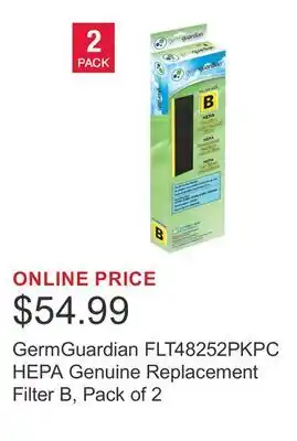 Costco GermGuardian FLT48252PKPC HEPA Genuine Replacement Filter B, Pack of 2 offer