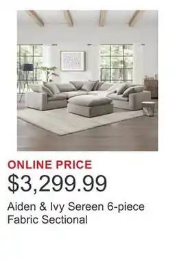 Costco Aiden & Ivy Sereen 6-piece Fabric Sectional offer