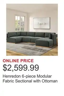 Costco Henredon 6-piece Modular Fabric Sectional with Ottoman offer