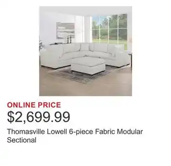 Costco Thomasville Lowell 6-piece Fabric Modular Sectional offer