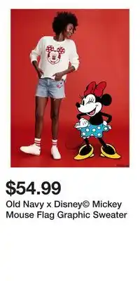 Old Navy Old Navy x Disney Mickey Mouse Flag Graphic Sweater offer