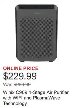 Costco Winix C909 4-Stage Air Purifier with WIFI and PlasmaWave Technology offer