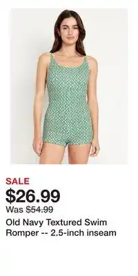 Old Navy Old Navy Textured Swim Romper -- 2.5-inch inseam offer
