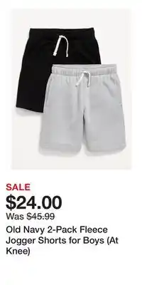 Old Navy Old Navy 2-Pack Fleece Jogger Shorts for Boys (At Knee) offer