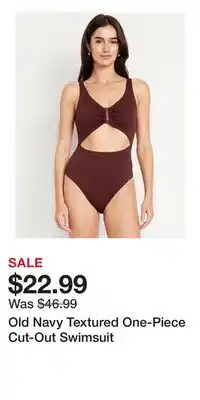 Old Navy Old Navy Textured One-Piece Cut-Out Swimsuit offer