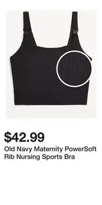 Old Navy Old Navy Maternity PowerSoft Rib Nursing Sports Bra offer