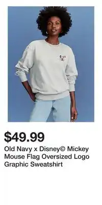 Old Navy Old Navy x Disney Mickey Mouse Flag Oversized Logo Graphic Sweatshirt offer