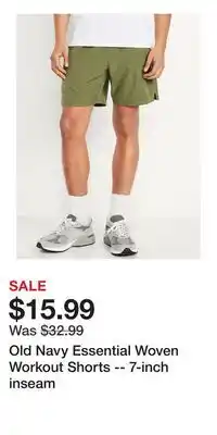 Old Navy Old Navy Essential Woven Workout Shorts -- 7-inch inseam offer