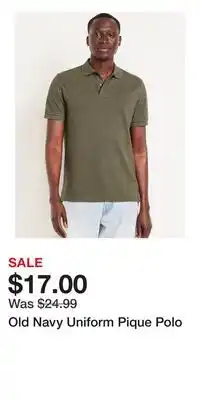 Old Navy Old Navy Uniform Pique Polo offer