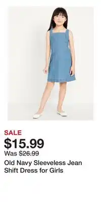Old Navy Old Navy Sleeveless Jean Shift Dress for Girls offer