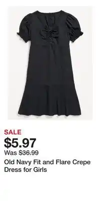 Old Navy Old Navy Fit and Flare Crepe Dress for Girls offer