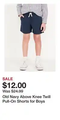Old Navy Old Navy Above Knee Twill Pull-On Shorts for Boys offer