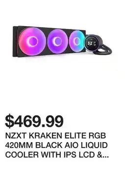 Newegg NZXT KRAKEN ELITE RGB 420MM BLACK AIO LIQUID COOLER WITH IPS LCD & RGB CORE SINGLE-FRAME FAN offer
