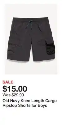 Old Navy Old Navy Knee Length Cargo Ripstop Shorts for Boys offer