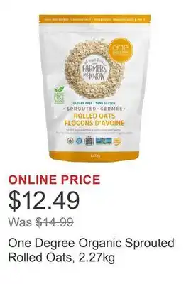 Costco One Degree Organic Sprouted Rolled Oats, 2.27kg offer