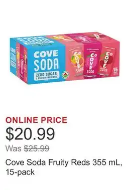 Costco Cove Soda Fruity Reds 355 mL, 15-pack offer