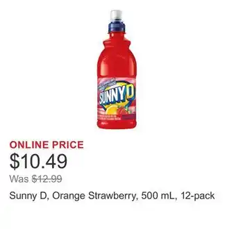 Costco Sunny D, Orange Strawberry, 500 mL, 12-pack offer