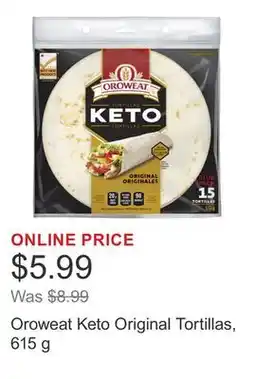 Costco Oroweat Keto Original Tortillas, 615 g offer